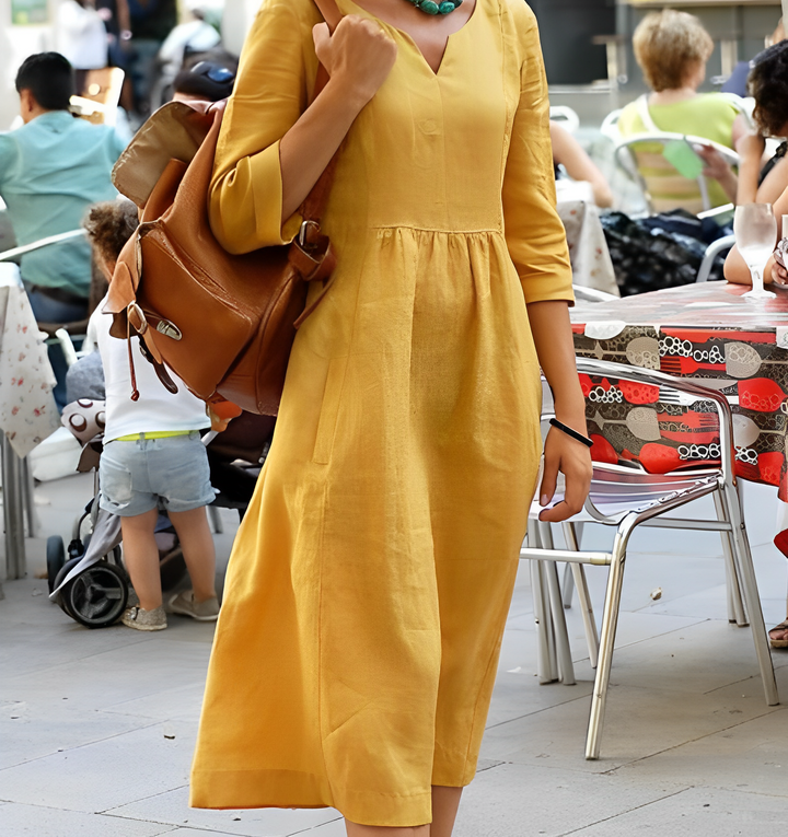 Rubia - Robe de printemps décontractée en lin doux
