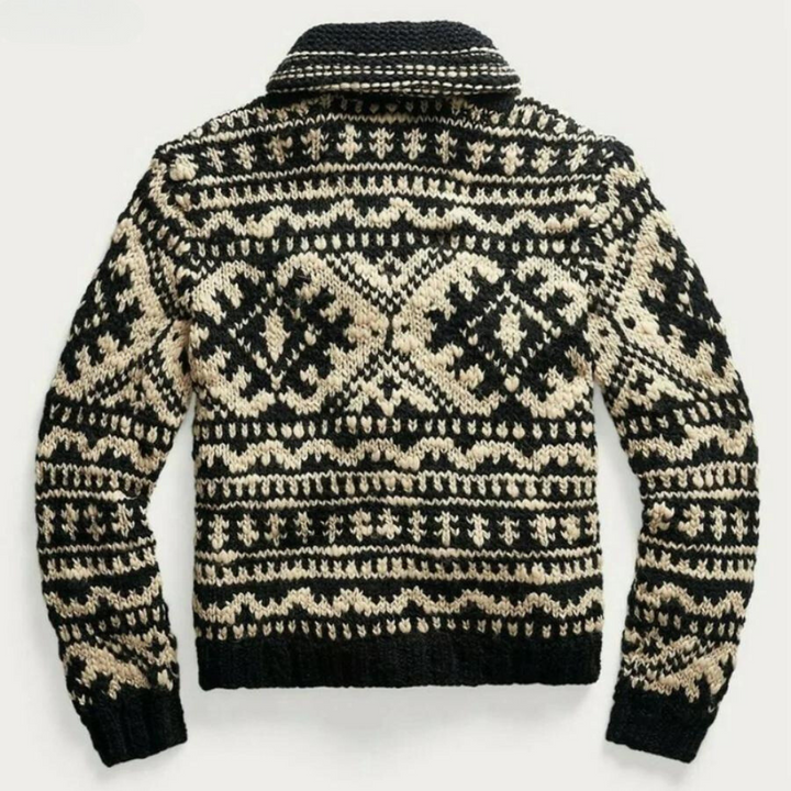 Asher | Cardigan norvegese Finn lavorato a maglia a mano