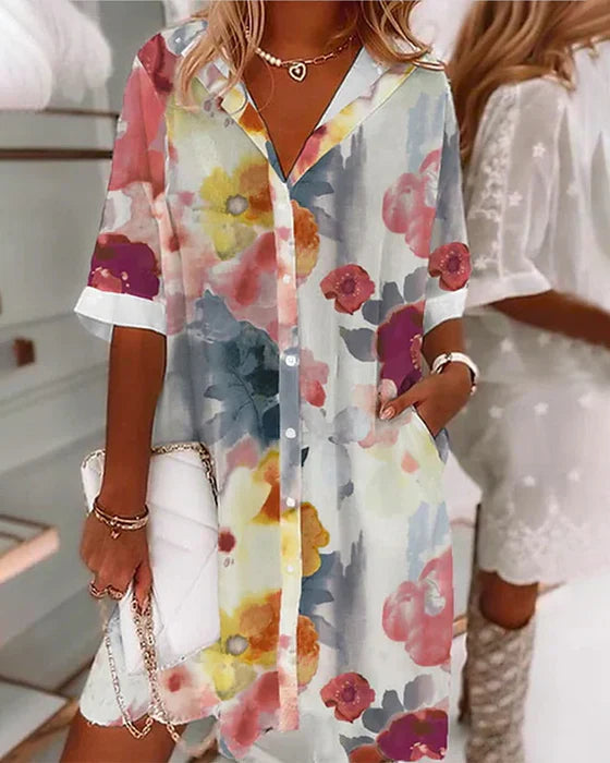 Camicia ampia con maniche a tre quarti