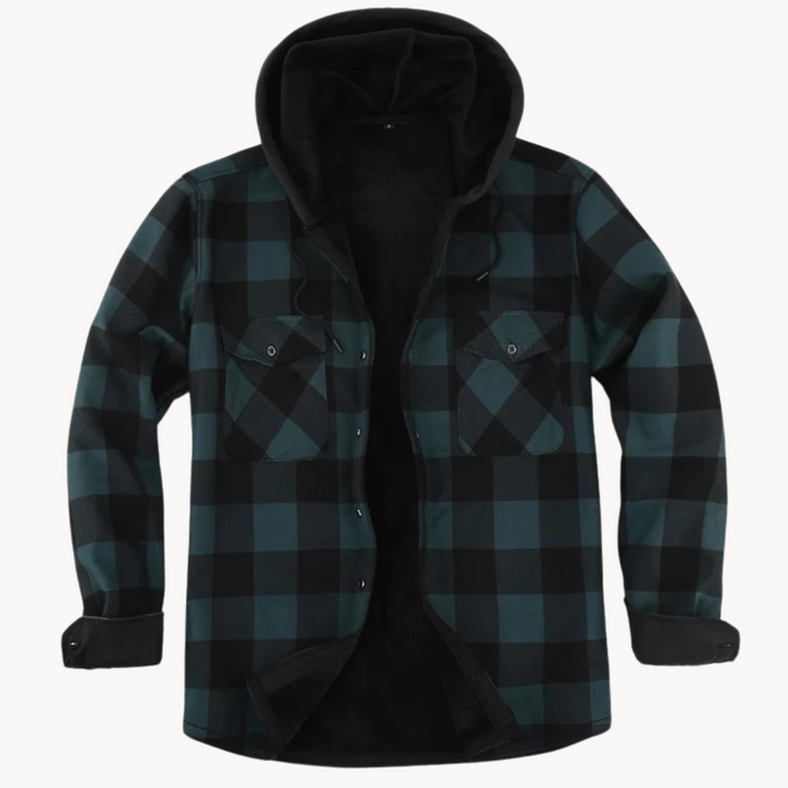 Théodore – Veste en flanelle pour hommes avec doublure en polaire et capuche