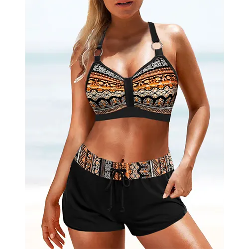 Schicker bedruckter Sommerbikini für Frauen | Zwei Zimmer