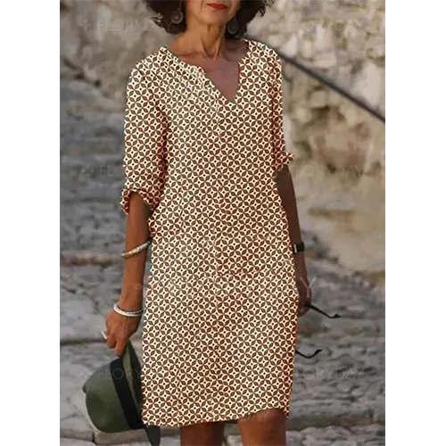 Lässiges bedrucktes Sommerkleid für Damen | Mini