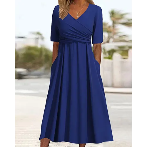 Robe De Cocktail Enveloppante Chic Pour Femmes | Midi