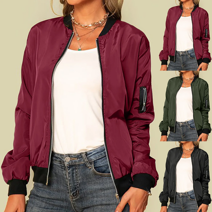 Émilie - Blouson Bomber Léger avec Fermeture Éclair