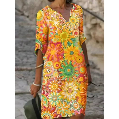 Grafisches Sommerkleid für Frauen | Midi
