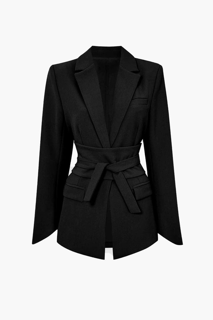 Blazer ceinturé à col à revers