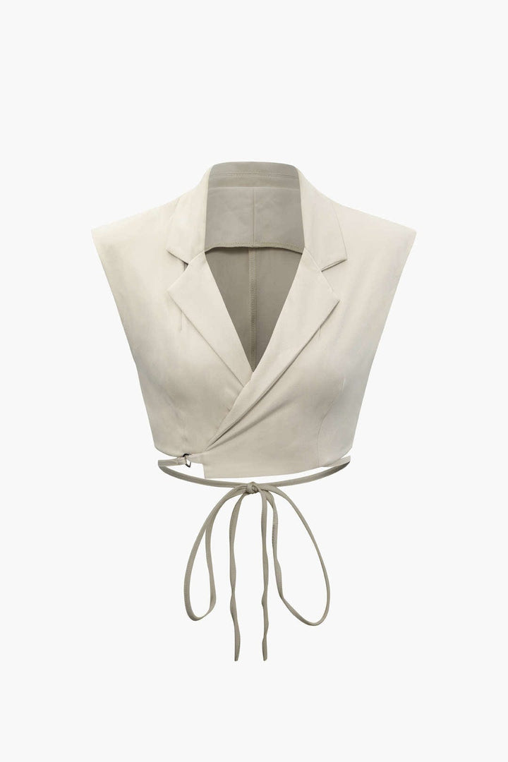 Ensemble Pantalon et Gilet à Revers - Élégance Décontractée