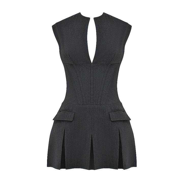 Mini-robe plissée à corset Velina Solid