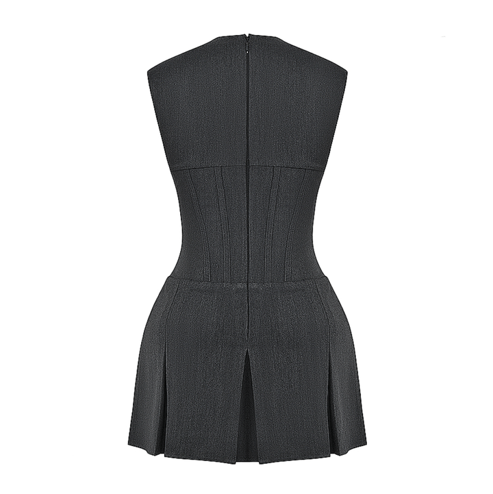 Mini-robe plissée à corset Velina Solid