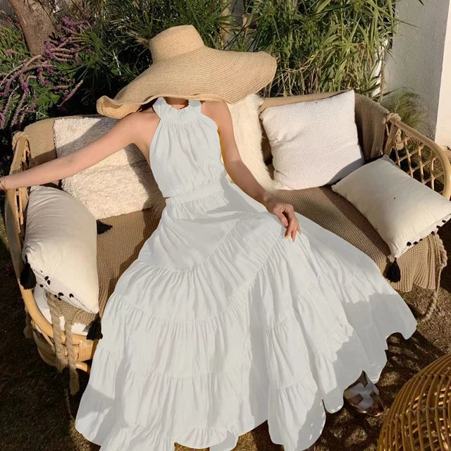 Amandine - Abito lungo estivo bianco per donne
