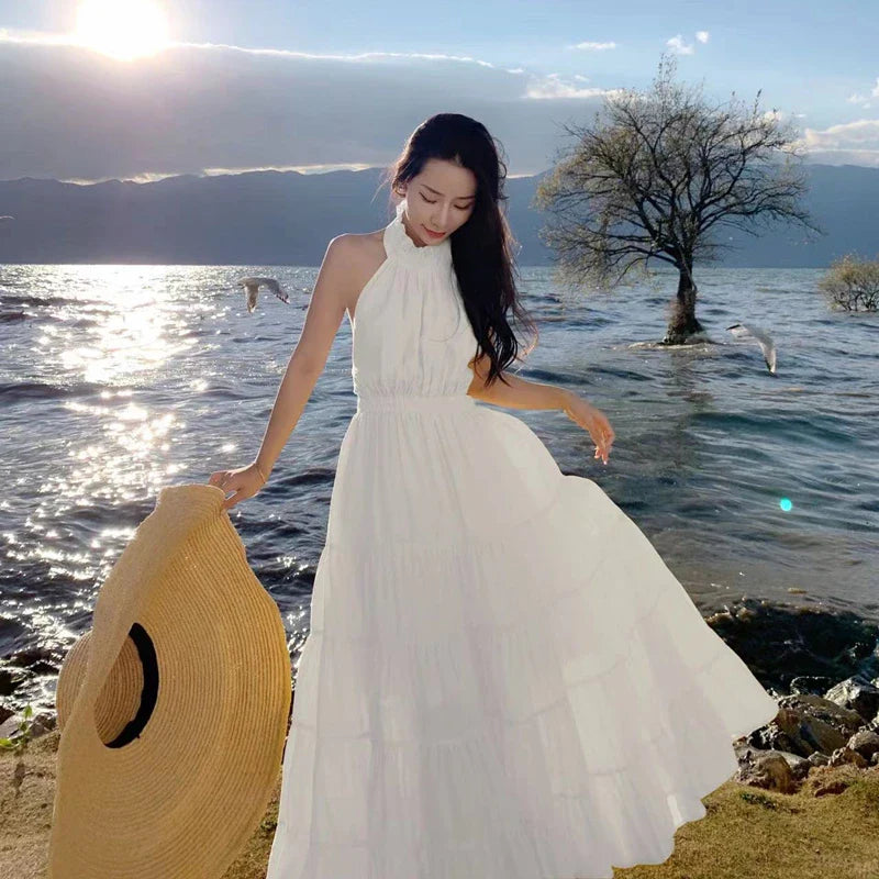 Amandine - Abito lungo estivo bianco per donne