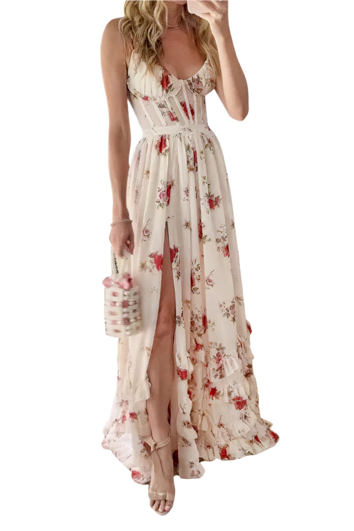 Romina - Robe Sans Manches Motif Floral