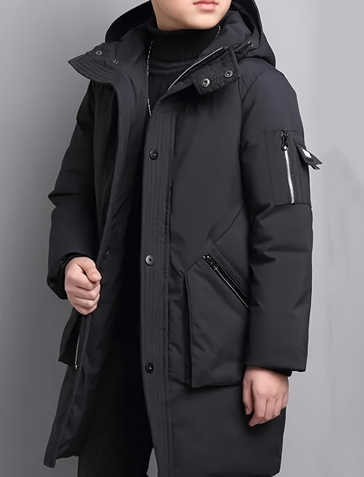 Nico – Cappotto invernale con cappuccio e cerniera per ragazzi