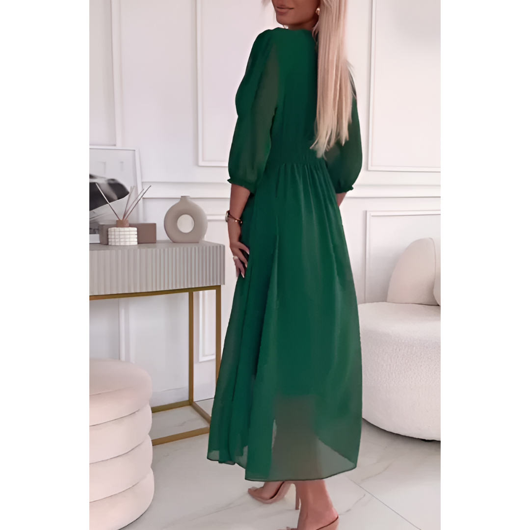 Elegantes Sommerkleid mit halblangen Ärmeln für Damen | Midi