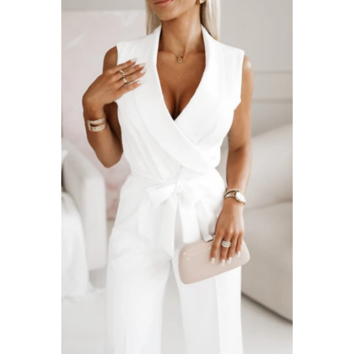 Combinaison Formelle Sans Manches Pour Femmes | Pantalon Large