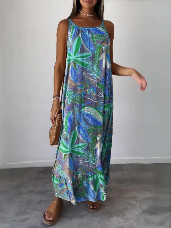 Ärmelloses bedrucktes Kleid