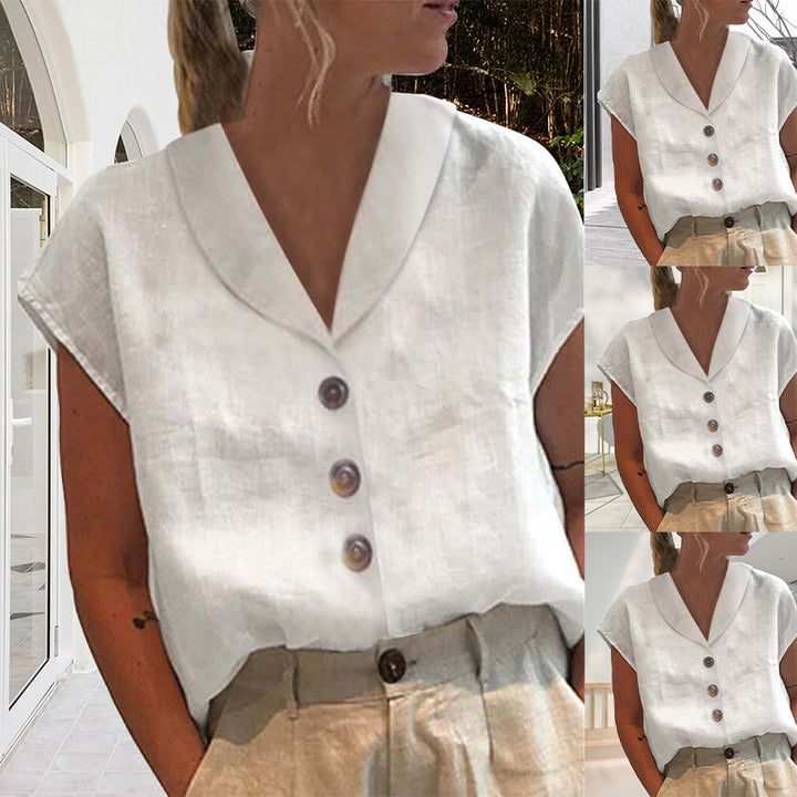 Amy - Top con collo e bottoni