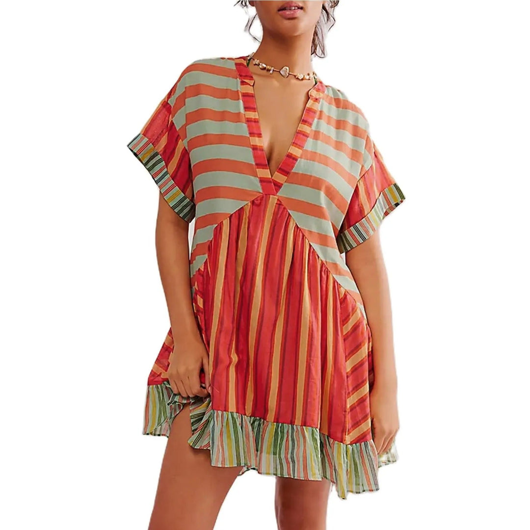 Boho-Kleid mit V-Ausschnitt
