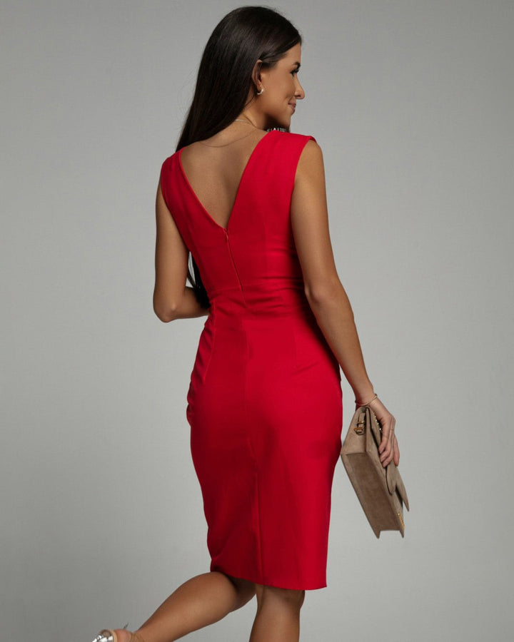 Robe col V fente cuisse - Ila