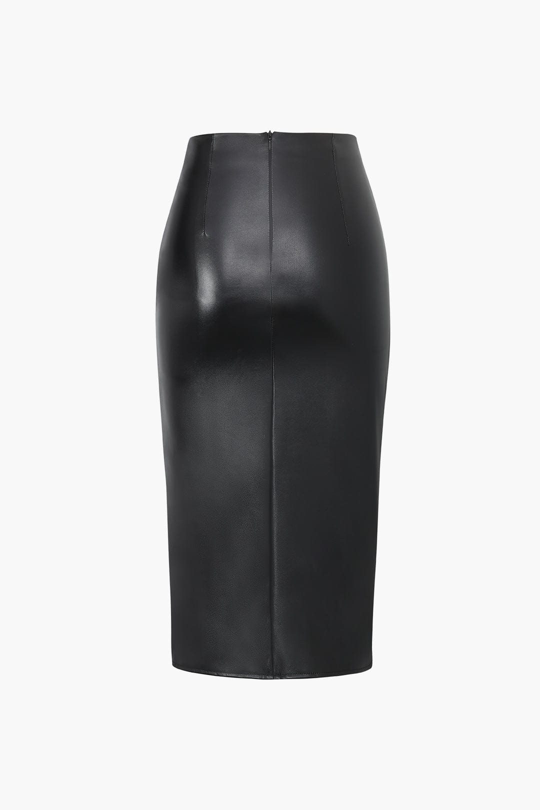 Jupe Midi Plissée en Simili Cuir - Élégance et Confort