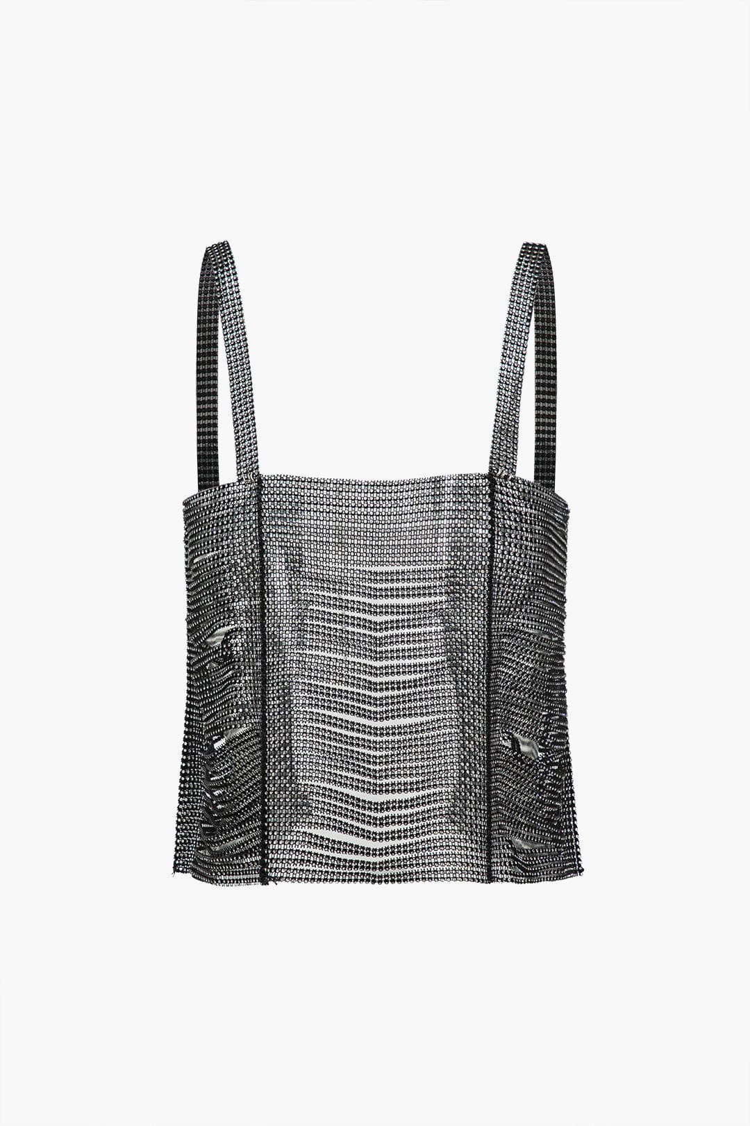 Top Cami à Strass Transparent en Polyamide