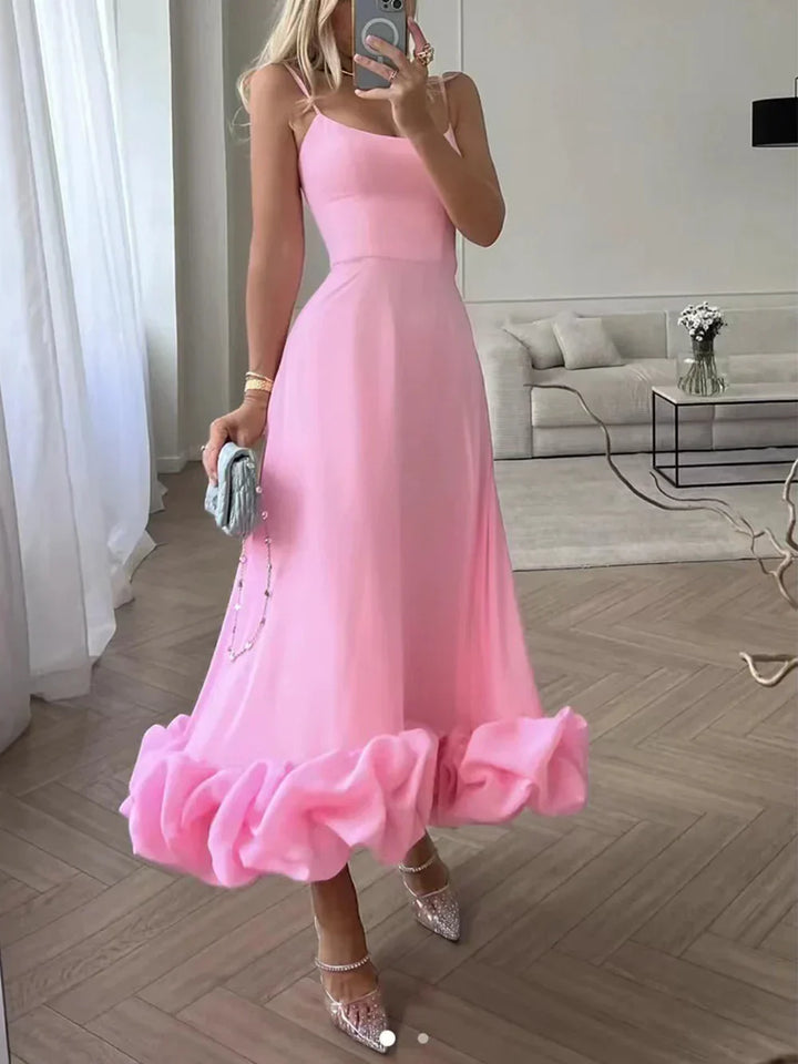 Midikleid mit Volant und Bustier