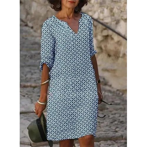 Lässiges bedrucktes Sommerkleid für Damen | Mini