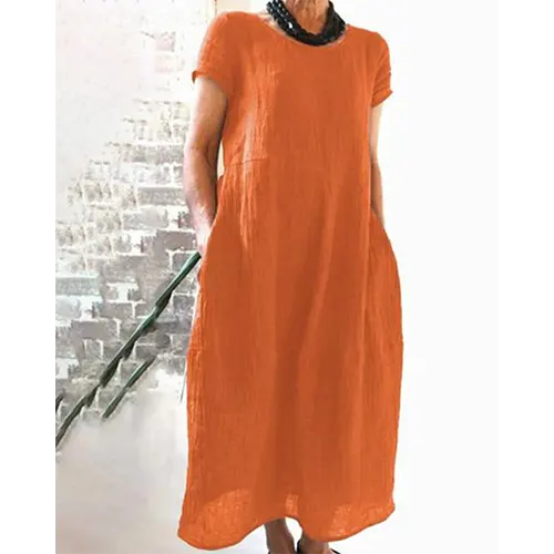 Einfaches Sommerkleid für den Alltag für Damen | Midi