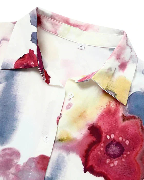 Camicia ampia con maniche a tre quarti