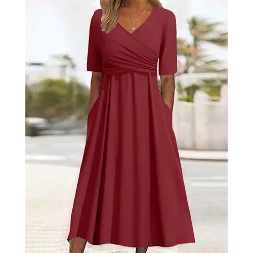 Robe De Cocktail Enveloppante Chic Pour Femmes | Midi