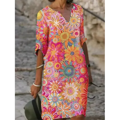 Grafisches Sommerkleid für Frauen | Midi