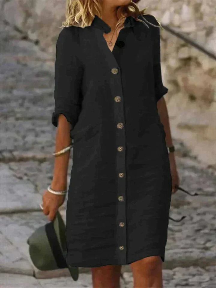 Robe en Lin "Bette" - Élégance Estivale et Confort