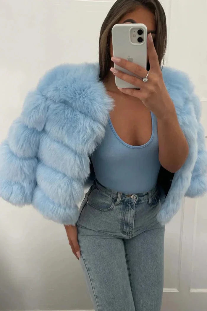 Tarynna - Veste en peluche synthétique confortable