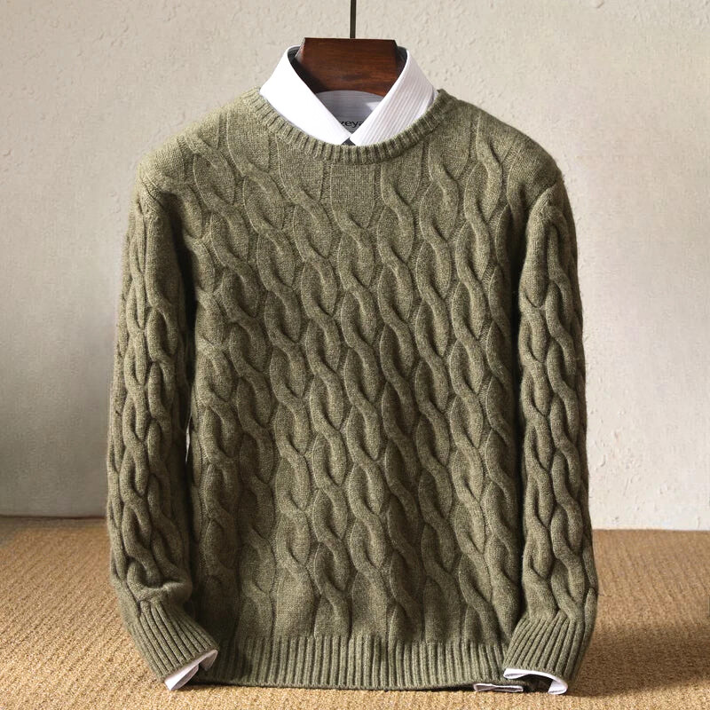 Pull en maille torsadée pour hommes - Adrien