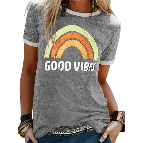 Grafisches Sommer-T-Shirt für Frauen | Kurze Ärmel