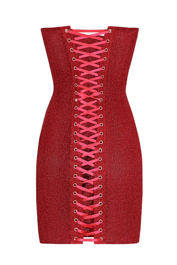 Margaux - Robe courte sans bretelles avec corset