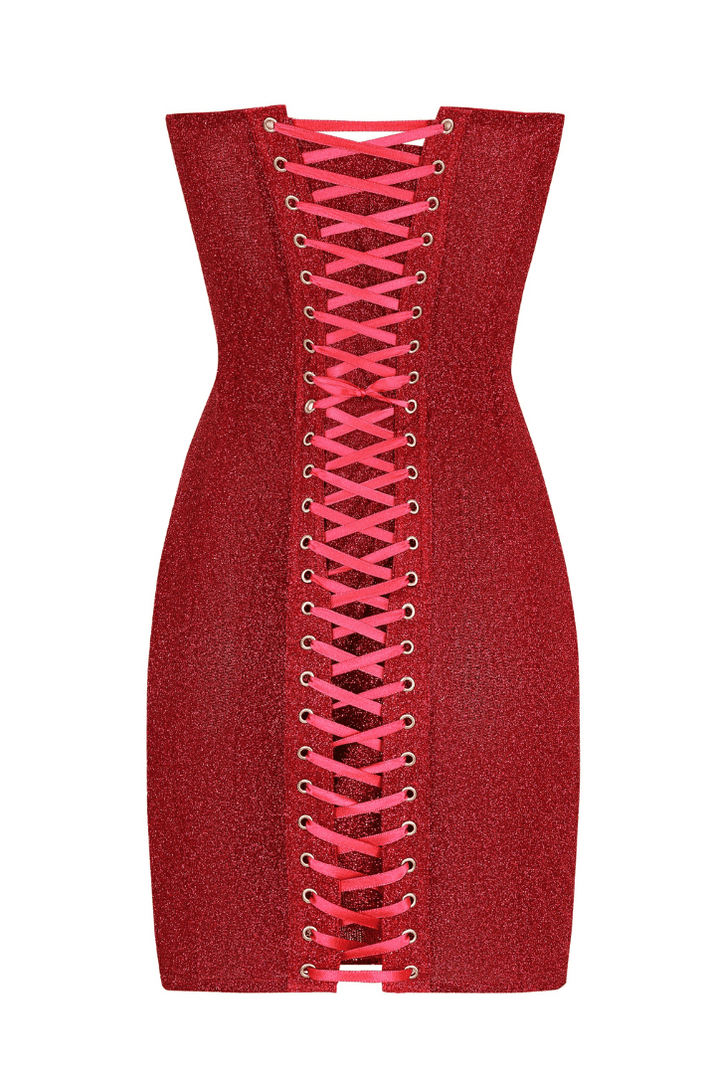 Margaux - Robe courte sans bretelles avec corset