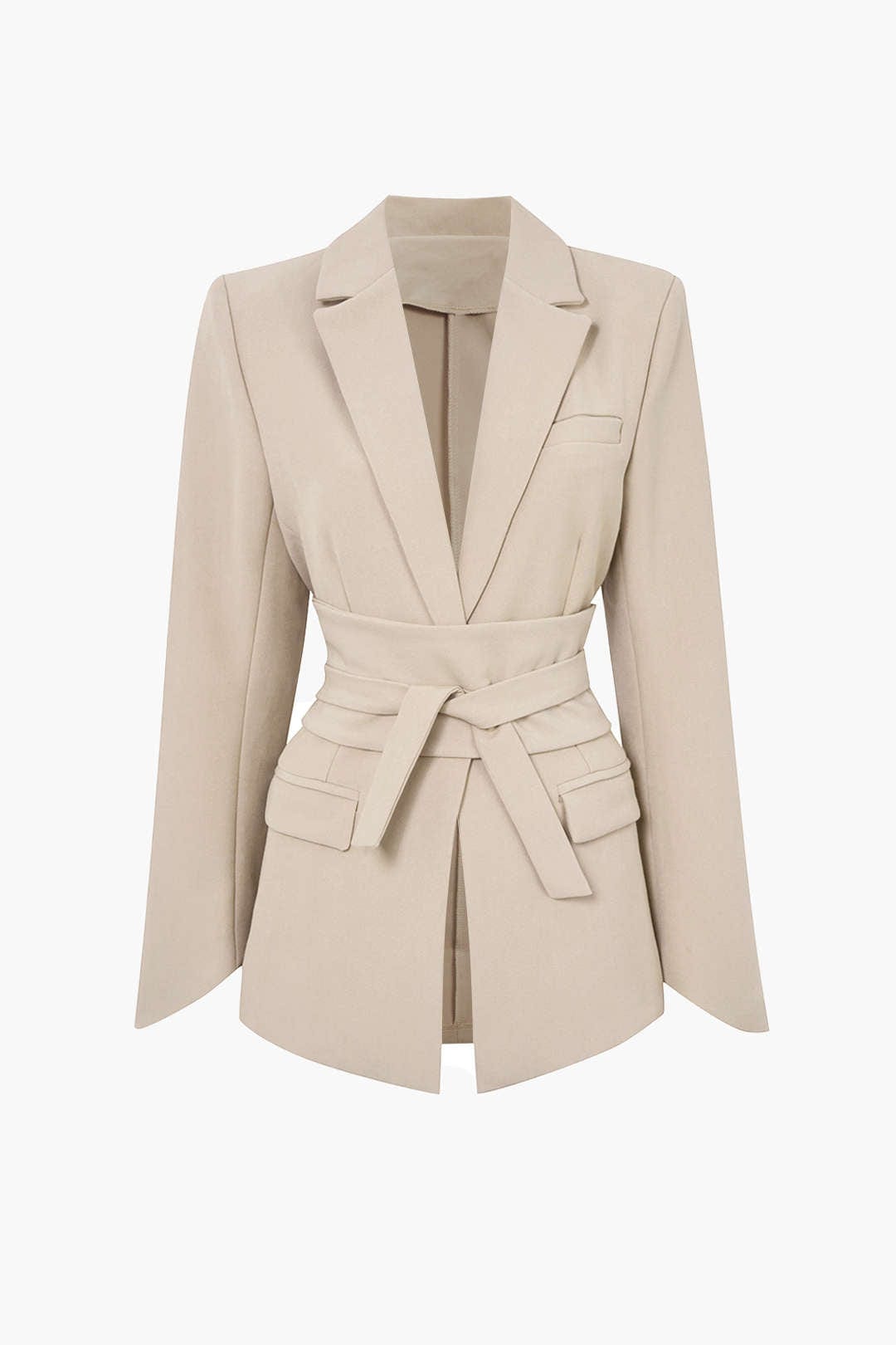 Blazer ceinturé à col à revers