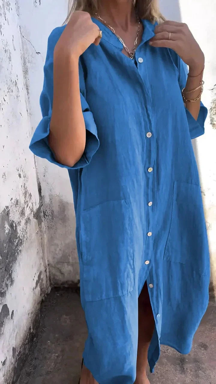 Abito camicia leggero e lungo