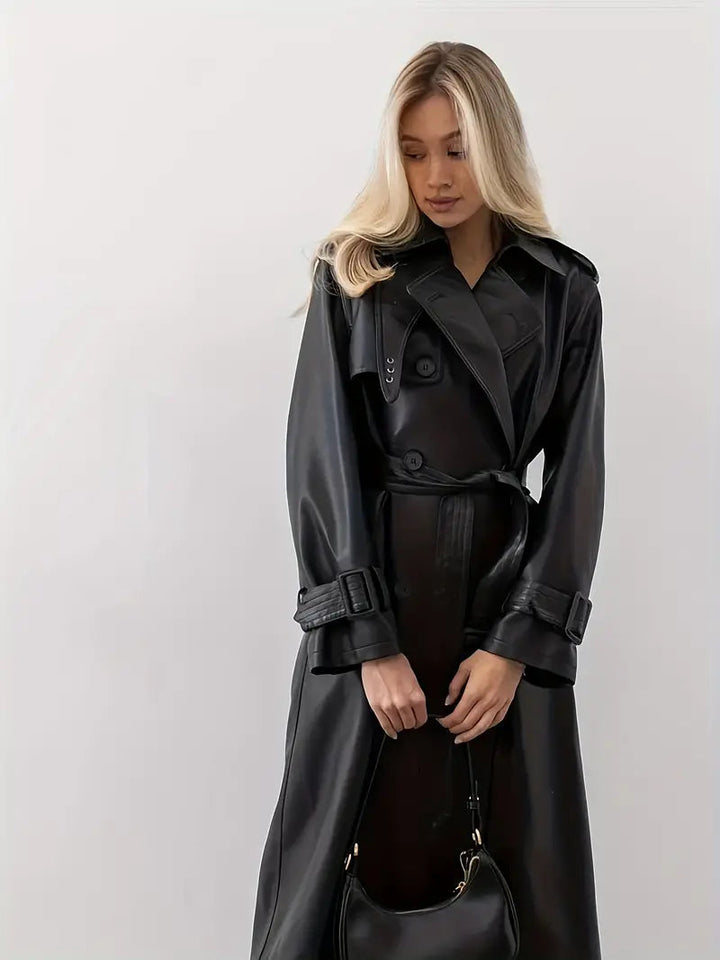 Cappotto in pelle invernale per donne - Alessia