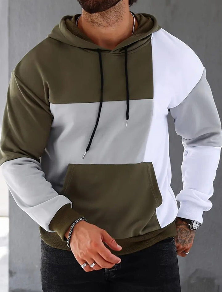 Victor – Bluza z kapturem w kolorowe bloki dla mężczyzn, nowoczesny i modny styl