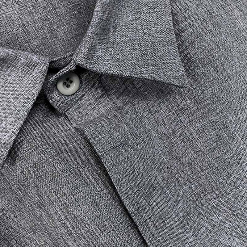 Melchior | Linen and cotton notch collar shirt for men