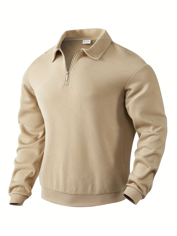 Jules – Felpa vintage da uomo con cerniera e motivi geometrici