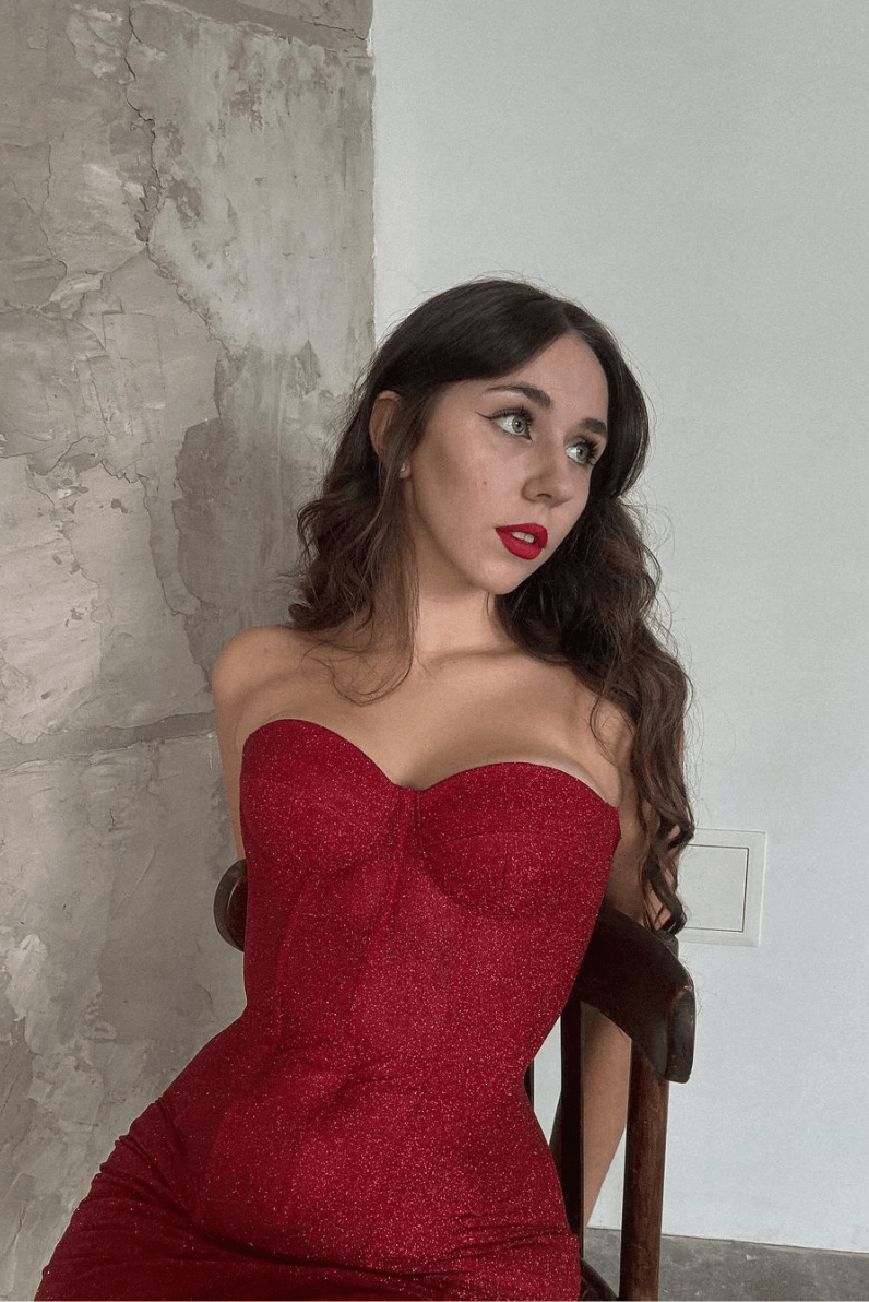 Margaux - Robe courte sans bretelles avec corset