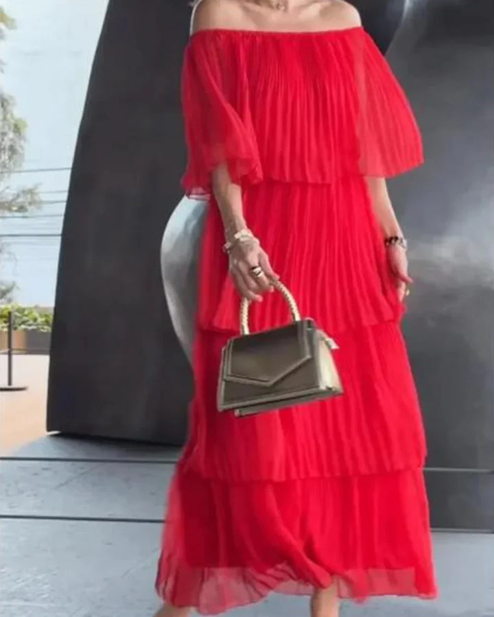 Robe Longue à Épaules Dénudées – Élégance Bohème pour Mariage, Soirée ou Vacances Chic