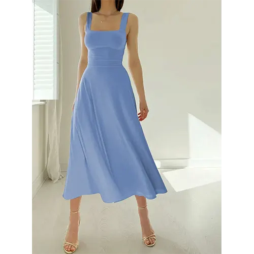 Elegantes ärmelloses Hochzeitsgastkleid für Damen | Midi