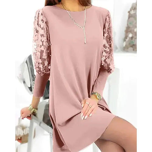 Elegantes Cocktailkleid mit langen Ärmeln für Damen | Mini