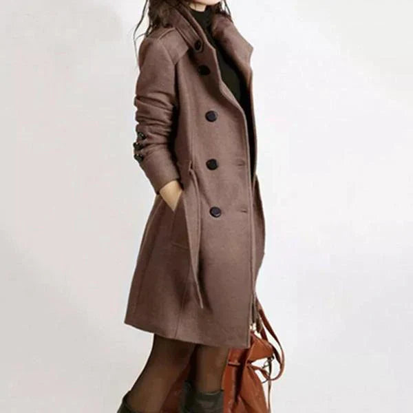 Nina - Manteau Ceinturé Marron