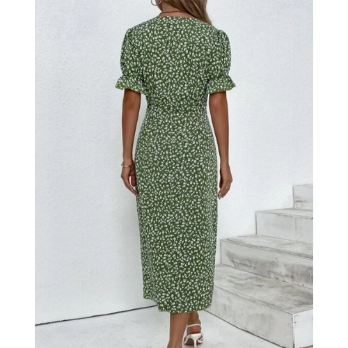 Sommerkleid mit Blumenmuster für Damen | Midi