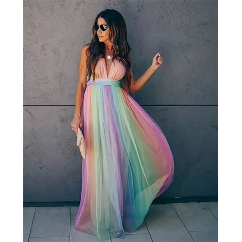 Fließendes und elegantes Sommerkleid für Damen | Maxi